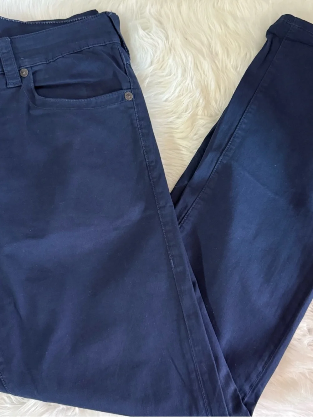 True Religion Ricky Navy Straight Leg Jeans Size 36 Stretch Denim